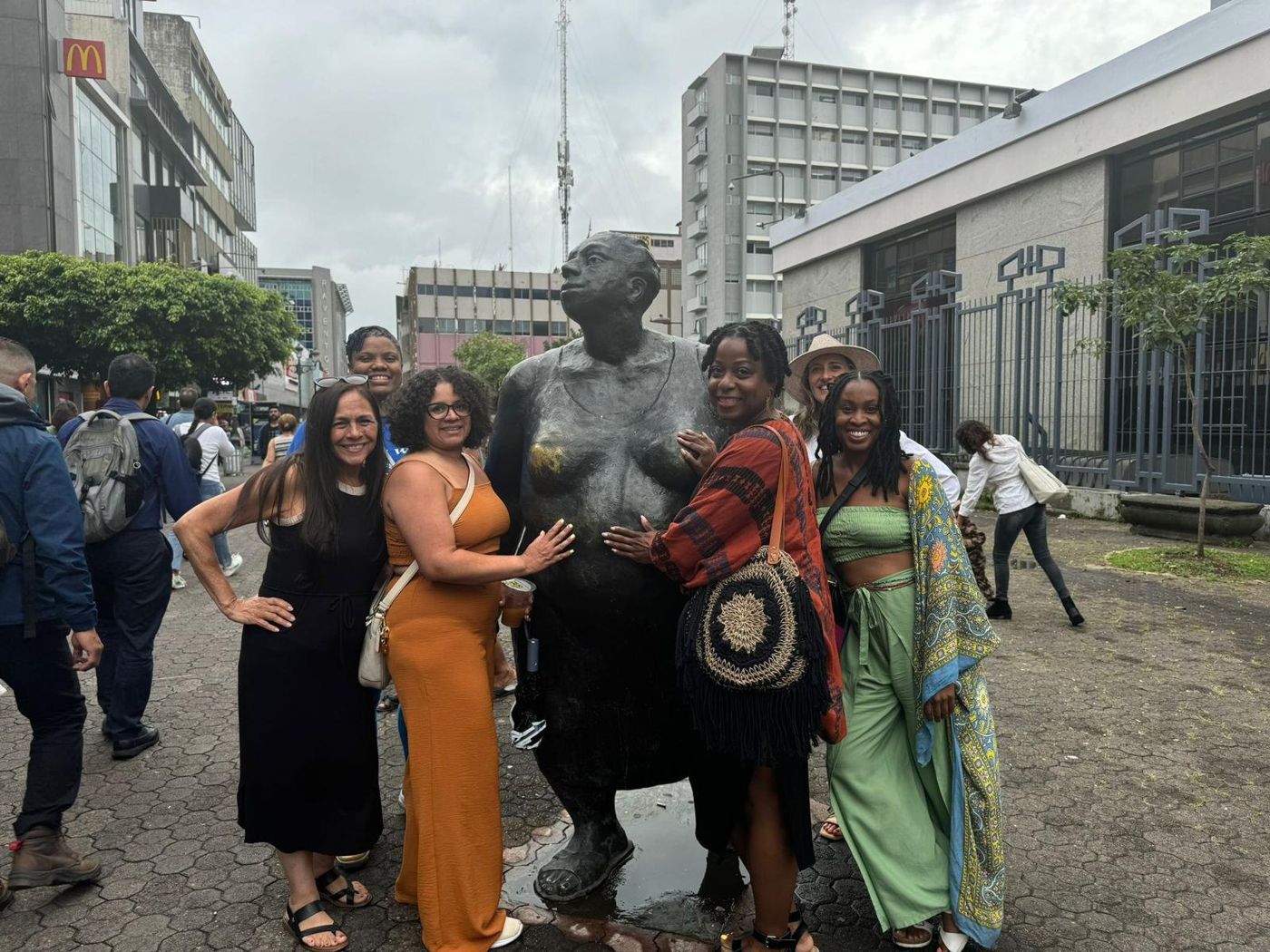 Retreat guests exploring a city together